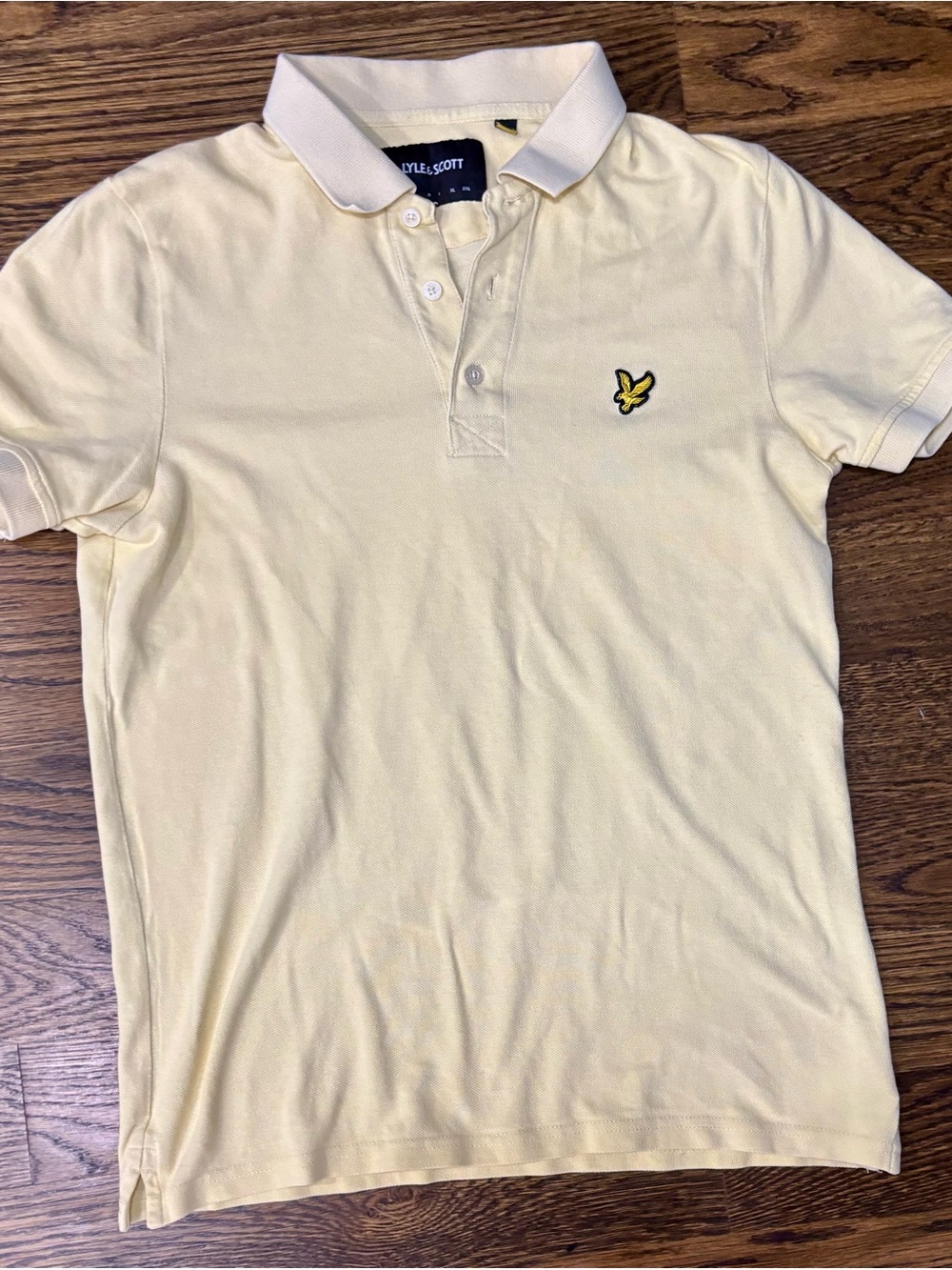 2 Lyle & Scott Men's S Yellow and Coral Solid Short Sleeve Knit Polos - Picture 2 of 7